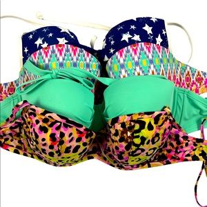 34DD lot of 4 Bikini Swimsuit Swim tops Victoria Secret Adore Me